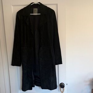 Black Genuine Leather Women's Coat
